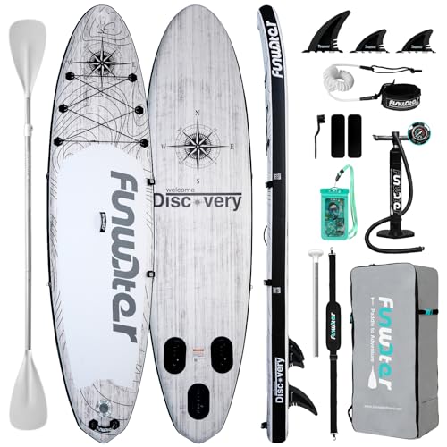 FunWater Inflatable 11'x33"x6" Ultra-Light SUP Stand Up Paddle Board LIGHT GRAY