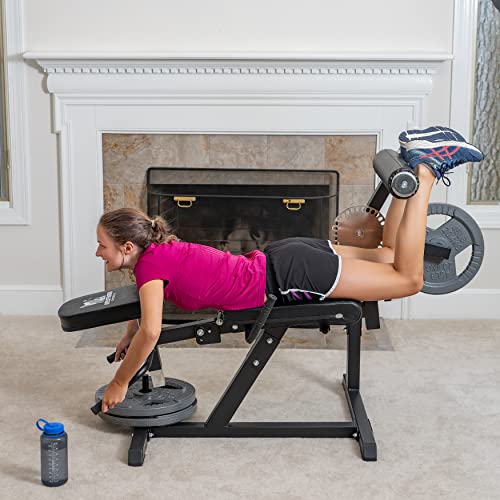 ANYTHING SPORTS Heavy Duty Adjustable Leg Extension and Curl Machine 2.0 Black