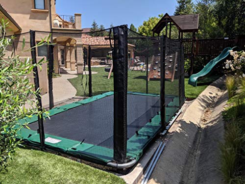 Best Trampoline USA Rectangle Gymnastics Trampoline with Net Enclosure Heavy Duty 750lbs Capacity