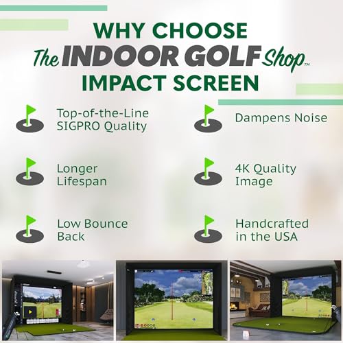 The Indoor Golf Shop Golf Simulator Impact Screen Premium Material 7.7x13 Black