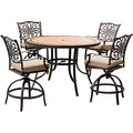 Hanover Monaco 5-Piece High-Dining Set Tan
