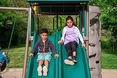 Lifetime Big Stuff Two-Slide Swing Set Playset Earthtone