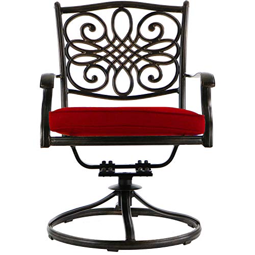 CAMBRIDGE Seasons 9-Piece Outdoor Dining Set with 8 Swivel Chairs and 60x60 Table Red