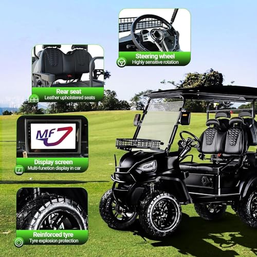 StandbyMe Golf Cart Electric 48V 5000W AC Motor 18 Inch Off Road Tires Black
