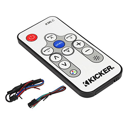 KICKER All-Weather Marine Media Center Receiver with 4X 6.5" 300W LED Speakers and Remote, White