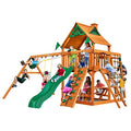 Gorilla Playsets Navigator Cedar Swing Set Amber Posts Brown