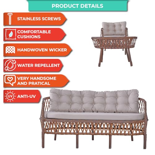 Angora Maestro Rattan Outdoor Furniture Set Brown