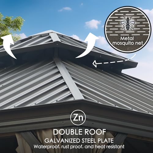 Kozyard Alexander 12' x 20' Hardtop Gazebo Gray