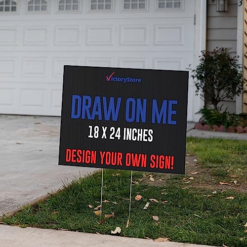 VictoryStore 18” x 24” Corrugated Plastic Blank Yard Signs Black 500-Pack