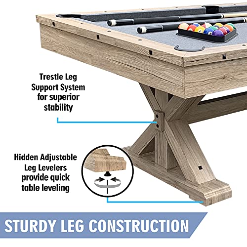 Freetime Fun 7 FT 3 in 1 Multi Game Pool Table with Dining Top Rustic Oak