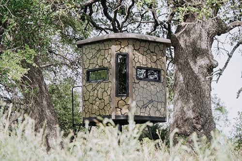 MUDDY Muddy Bull Box Blind with Tower Base, Steel Wall Construction, Cracked Mud Camo Multi
