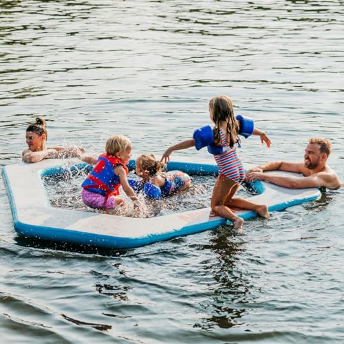 MISSION Inflatable Floating Pool Reef Lite Splash Mat Blue