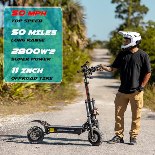 COFANSON Adults Electric Scooter 60V5600W Dual Motor 50MPH 50Miles Range Black