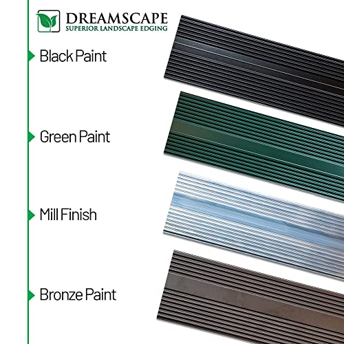 Dreamscape PermLine Aluminum Landscape Edging - 15 Strips, 120 Ft Total, Green Duraflex