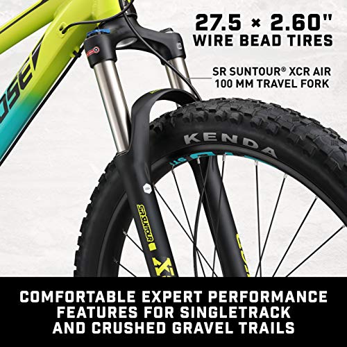 Mongoose Tyax Expert Adult Mountain Bike 27.5-Inch Yellow/Teal