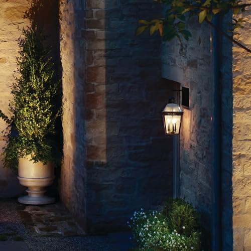 Hinkley Nouvelle Collection Four Light Outdoor Large Wall Lantern Blackened Brass