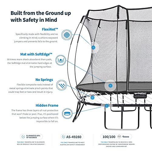 Springfree Medium Oval Trampoline 8x11 ft with FlexrStep V2 Black