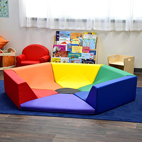 Children's Factory Hexagon Happening Hollow Kids Reading Nook Modular Couch Rainbow