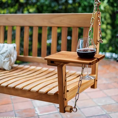 Traditional Teak Wood Porch Swing Weather Resistant White