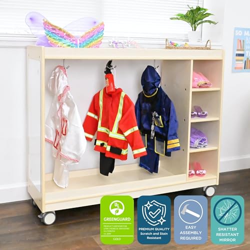 Angeles Mobile Dress Up Storage with Mirrors Wooden
