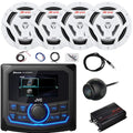 JVC Bluetooth Marine Radio & 6.5" 2-Way Speakers Bundle Black