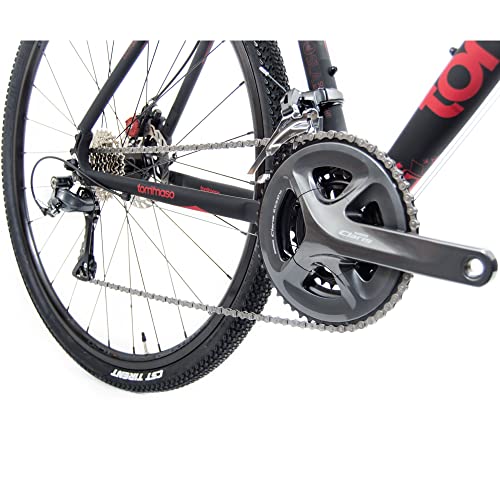 Tommaso Sentiero Sport Performance Aluminum Gravel Bike Matte Black/Red