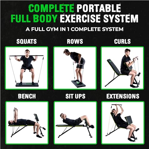 OptimalBody Fitness RBS4 Resistance Bench Home Gym System Black
