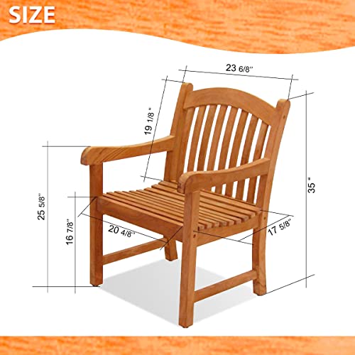 Amazonia Newcastle 9-Piece Outdoor Dining Table Set Certified Teak Light Brown