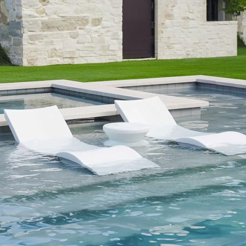 Ledge Lounger Oasis Bundle 2 Chaises + 1 Side Table Frost
