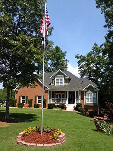 Telepole 25' Superior 1 Telescoping Flagpole 10 Gauge Aluminum Silver