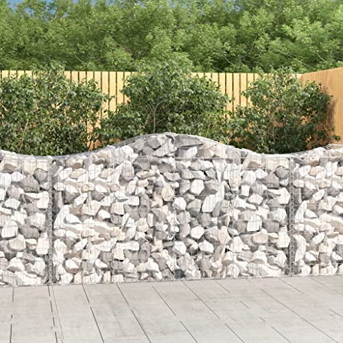 Arched Gabion Baskets 4 pcs Galvanized Iron Plant Pots Self-Watering Indoor Outdoor Gardening White Black