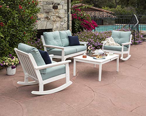 Polywood Vineyard Rocking Chair Set Black/Grey Mist