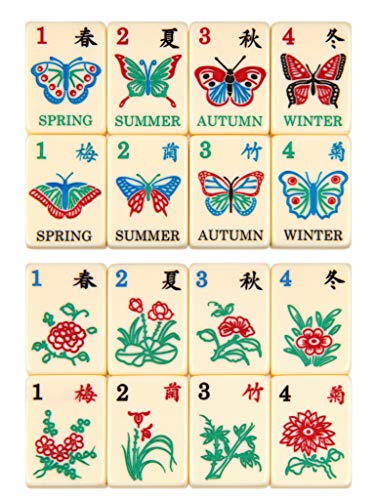 Linda Li American Mahjong Set Butterfly Series Blue Nautical Bag