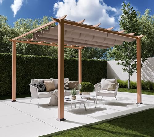 STC Valve 10' H x 11' W x 11' D Pergola Cocoa, Sand, White