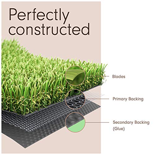 MEGAGRASS 7.5 x 69 Feet Premium Deluxe Realistic Synthetic Turf Rug Green