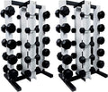 Ader Sporting Goods Octagon Rubber Dumbbell Set Black, White