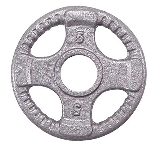 Body-Solid (OST255) Cast Iron Olympic Quad Grip Weight Plate Set Chrome Gray