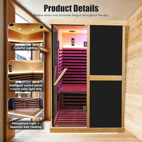 Daleyzay Double V-Shaped Far-Infrared Sauna Room Natural