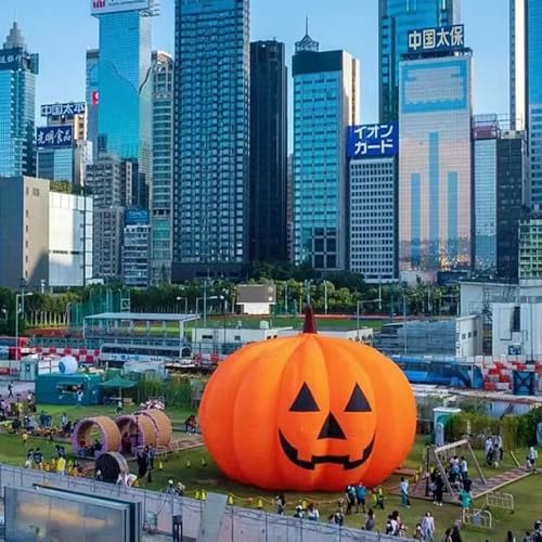 HOAELOS Inflatable Halloween Giant Pumpkin 26 Feet Outdoor Yard Decoration 32 Feet