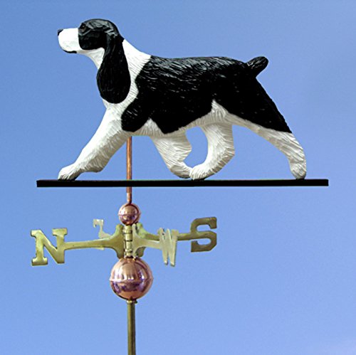 Springer Spaniel Hand Carved & Painted Weathervane Black 32 Inch