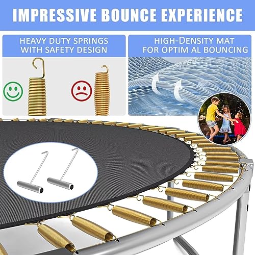 ACWARM HOME Recreational Trampoline with Basketball Hoop Black