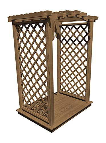 Backyard Crafts Amish-Made Jamesport Style Pine Arbor - 5' Wide Walkthrough Mushroom Stain