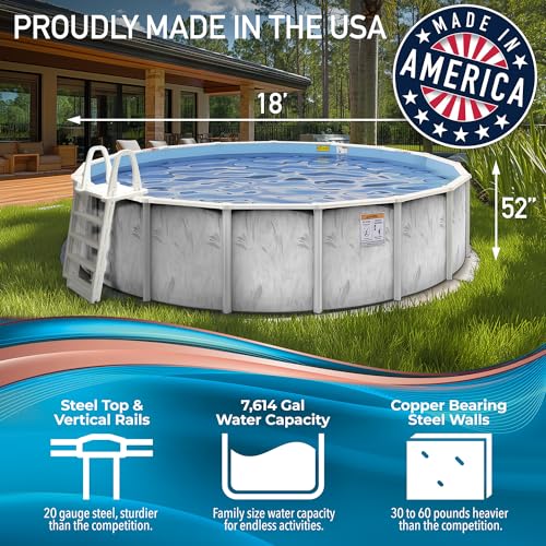 Shop Square 18'x52' Steel Wall Above Ground Pool Kit Silver