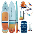ISLE Surf and SUP Inflatable Hybrid Kayak-Paddle Board Bundle Sunset