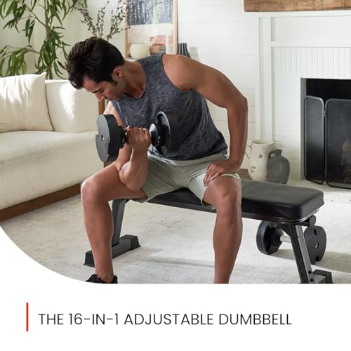 FF Finer Form NUOBELL Adjustable Dumbbell Pair 5-80 lbs Tactical Green