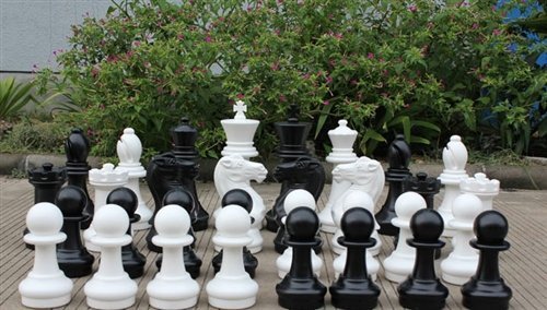 MegaChess 16 Inch Plastic Giant Chess Set with Roll-up Chessboard