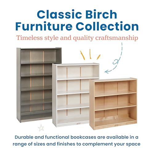 ECR4Kids Classic Bookcase 60in Adjustable Shelves Grey Wash