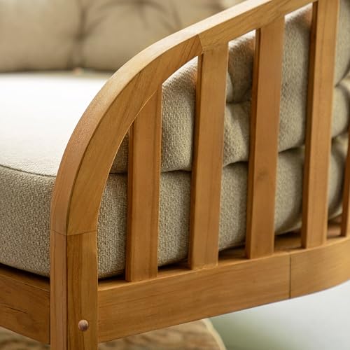 Cambridge Casual Barnese Teak Wood Outdoor Lounge Chair Natural Teak / Tan Cushion