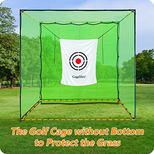 Gagalileo Golf Cage Hitting Net with Target Golf Training Aids Ball Return Net 10x10x10FT New Vision
