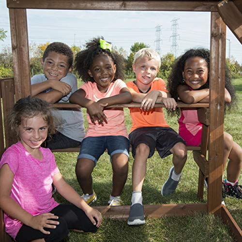 Swing-N-Slide Fremont Wooden Swing Set with Slide Brown